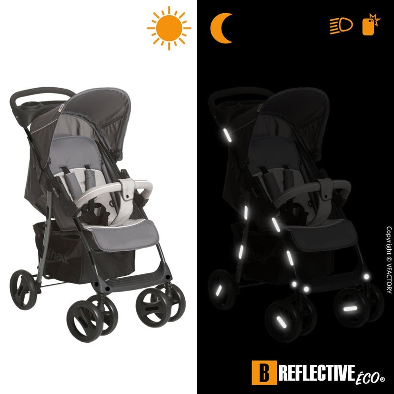 B REFLECTIVE Ã‰co Multi, (2 Pack) 12 Retro Reflective Stickers kit, Night high Visibility Safety, Universal Adhesive for Bike/Stroller/Buggy/Helmet/Motorbike/Scooter/Toys, Black - Image 5